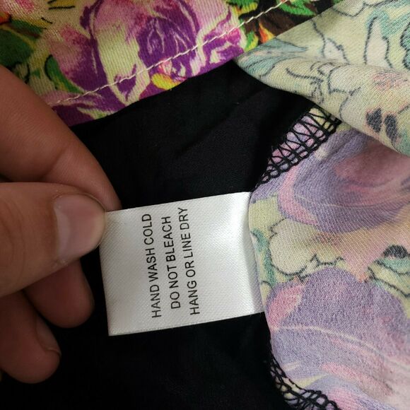 CHLOE K Sheer Floral Print Loose Fit Sleeveless High Low Hem Sz M Boho Festival - Picture 5 of 7